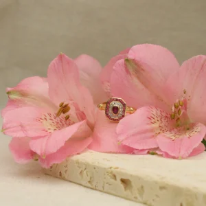 Sortija Art Déco Rubí