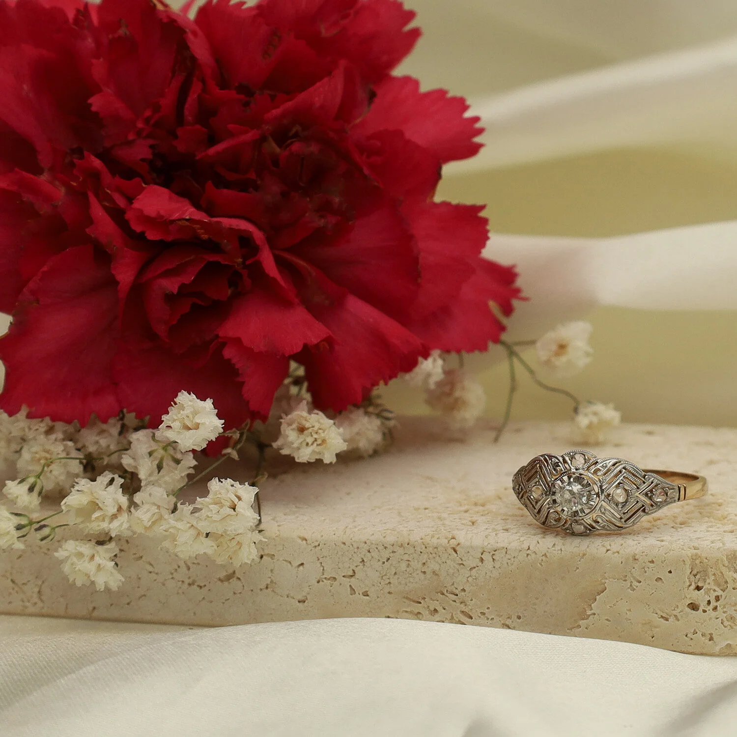 Sortija Art Déco Platino y Oro - Imagen 2