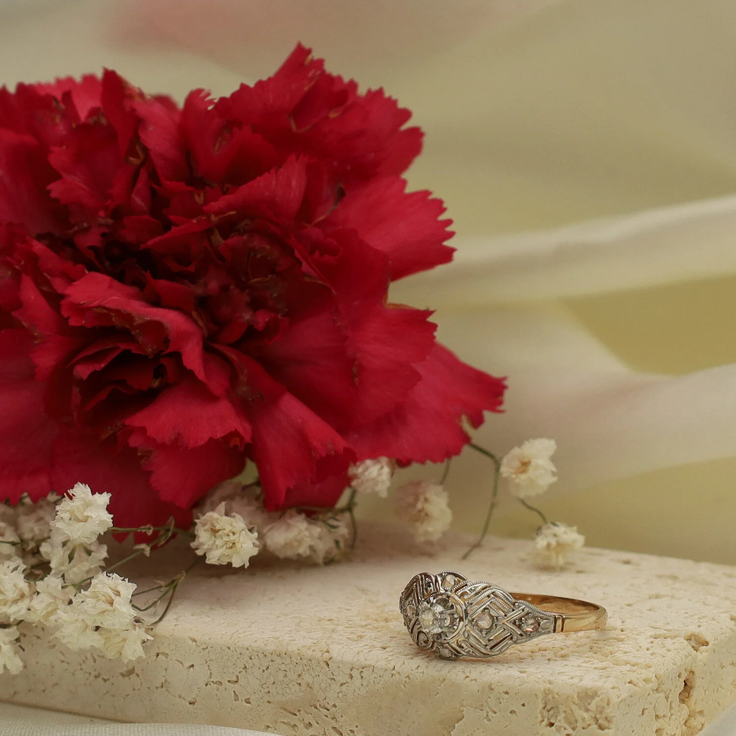 Sortija Art Déco Platino y Oro - Imagen 3