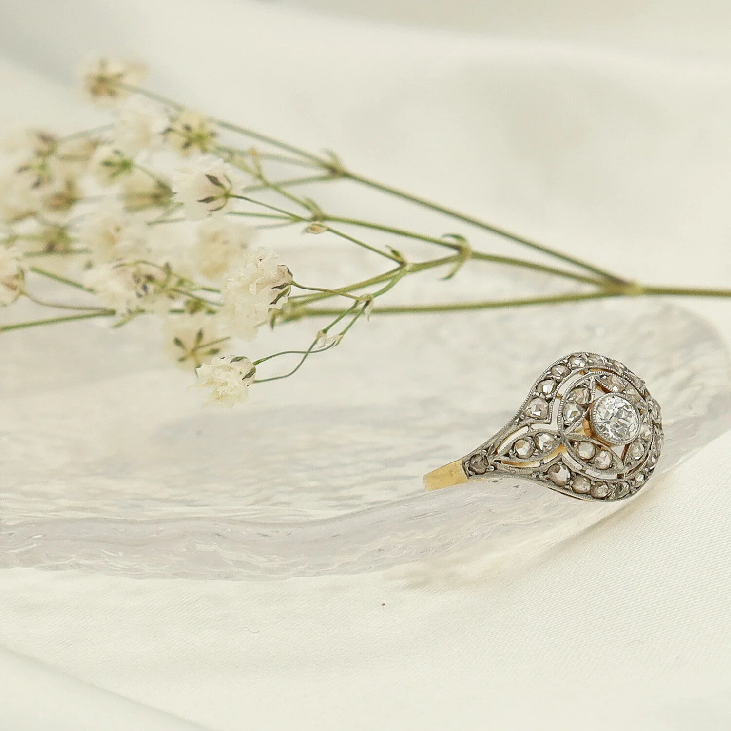 Anillo Art Déco Platino y Oro - Imagen 3