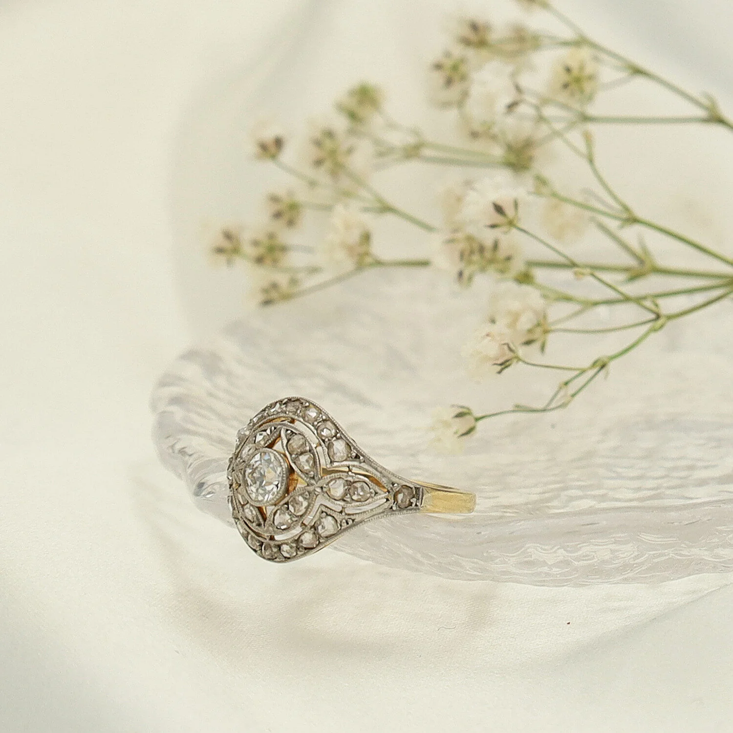 Anillo Art Déco Platino y Oro - Imagen 2