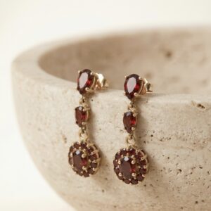Pendientes Colgantes con Granates