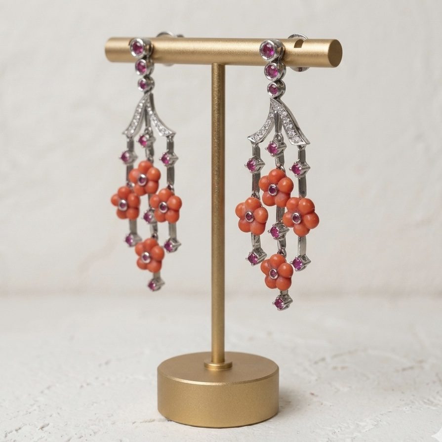 Pendientes Largos florales - Imagen 2