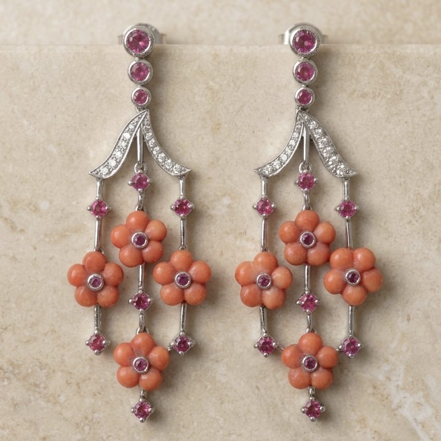 Pendientes Largos florales