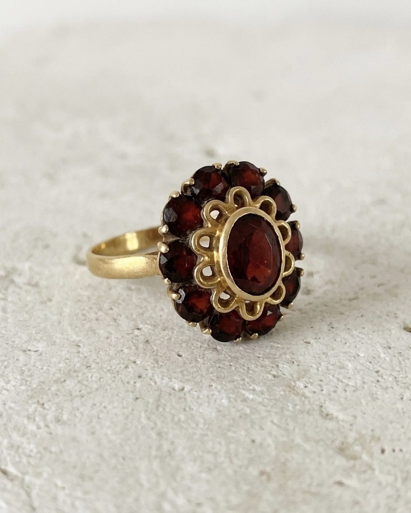 Sortija Flor Granates - Imagen 2